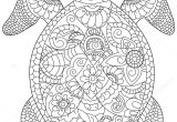 Coloriage De tortue Gratuit tortue De Mer Vector De Coloriage Pour Adultes — Image