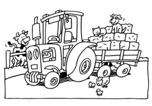 Coloriage De Tracteur Agricole A Imprimer Coloriage Tracteur Et Remorque