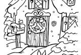 Coloriage Denoel Front Of Christmas Cottage Coloring Page Christmas