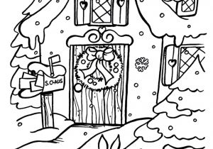 Coloriage Denoel Front Of Christmas Cottage Coloring Page Christmas