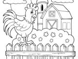 Coloriage Des Alphas En Ligne Coloriage La Grange Et Le Coq De La Ferme En Ligne Gratuit  