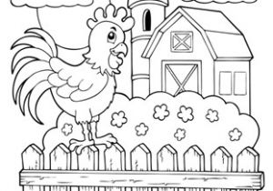 Coloriage Des Alphas En Ligne Coloriage La Grange Et Le Coq De La Ferme En Ligne Gratuit  