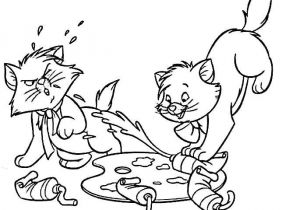 Coloriage Des Aristochats Coloriage A Imprimer Aristochat Les Chatons Jouent Avec La Peinture