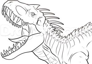 Coloriage Dinosaure Velociraptor Coloriage Indominus Rex Jurassic Park Dinosaure Dessin   Imprimer