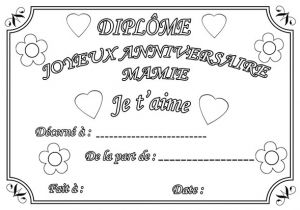 Coloriage Diplome Dela Meilleure Maman Coloriage Dipl´me Anniversaire Mamie Et Grand M¨re