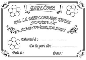 Coloriage Diplome Dela Meilleure Maman Coloriage Diplome Anniversaire