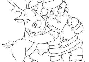Coloriage Du Pere Noel Et Ses Rennes Coloriages Coloriage Renne Et Papa Noël Gratuit Fr
