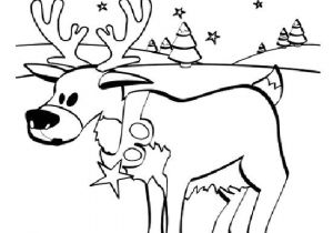 Coloriage Du Pere Noel Gratuit Coloriage A Imprimer Le Renne Du Pere Noel Dans La Neige