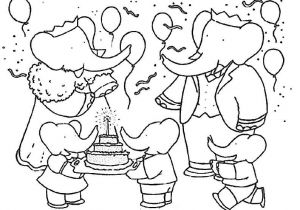 Coloriage En Ligne Babar Coloriage A Imprimer Babar Fete son Anniversaire Gratuit