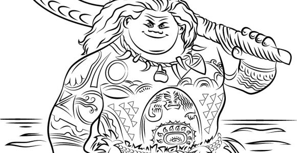 Coloriage En Ligne Gratuit De Vaiana Coloriage Maui From Moana Vaiana Dessin