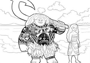 Coloriage En Ligne Gratuit De Vaiana Coloriage Vaiana Moana Et Maui Dessin