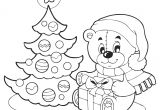 Coloriage En Ligne Nounours Coloriage Sapin De Noel Et Nounours Avec Un Cadeau De Noel