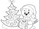 Coloriage En Ligne Nounours Coloriage Sapin De Noel Et Nounours Avec Un Cadeau De Noel