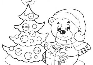 Coloriage En Ligne Nounours Coloriage Sapin De Noel Et Nounours Avec Un Cadeau De Noel