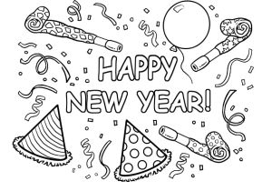 Coloriage En Ligne Tfou Coloriage Happy New Year Printable Dessin