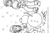 Coloriage Enfa Dessin   Colorier De 2 Enfants Entrain De Fabriquer Un Bonhomme De