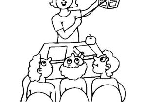 Coloriage Enfant Qui écrit Coloriage Les élèves En Classe Avec Leur Enseignante