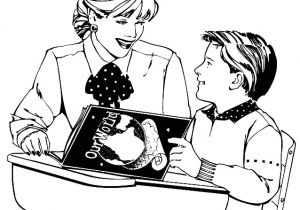 Coloriage Enfant Qui écrit Coloriages De Rentrée Scolaire