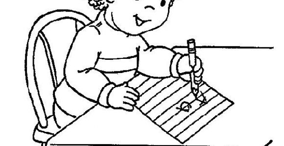 Coloriage Enfant Qui écrit Free Printable Kindergarten Coloring Pages for Kids