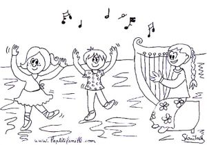 Coloriage Enfants Qui Dansent Coloriage Les Enfants Dansent Dessin Gratuit à Imprimer