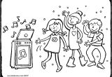 Coloriage Enfants Qui Dansent Danser Kleurprenten Kiddicoloriage