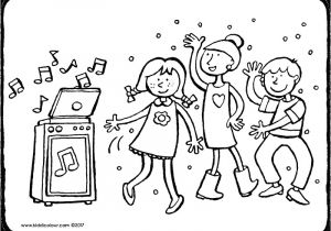 Coloriage Enfants Qui Dansent Danser Kleurprenten Kiddicoloriage