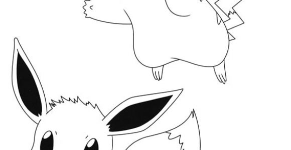 Coloriage Evoli Pokemon Coloriage Evoli Et Pikachu