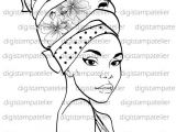 Coloriage Femme Africaine African Beauty Instant Download Digital Digi Stamps