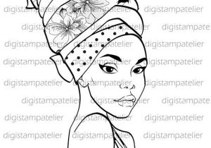 Coloriage Femme Africaine African Beauty Instant Download Digital Digi Stamps