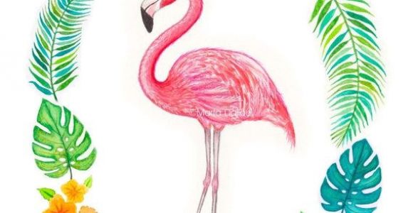 Coloriage Flamant Rose Imprimé Flamingo Art Print Tropical Art Decor Nursery Art Pink Flamingo