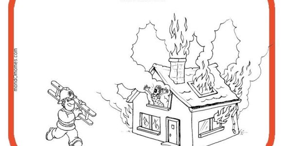 Coloriage Flamme De Feu Coloriage Pompier Et Maison En Feu