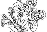 Coloriage Fleur Et Papillon A Imprimer Coloriage Papillon Coloring Pages Flowers butterflies Coloring Home