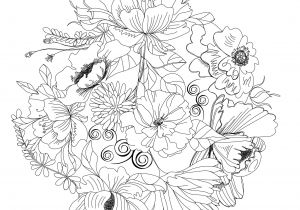 Coloriage Fleurs D été Coloriage Pour Adulte D Une Jolie Ronde Des Fleurs
