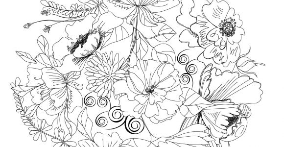 Coloriage Fleurs D été Coloriage Pour Adulte D Une Jolie Ronde Des Fleurs