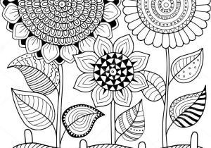 Coloriage Fleurs D été tournesols De Vecteur De Doodle Livre De Coloriage Pour