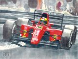 Coloriage formule 1 Red Bull Ayrton Senna Driving Ferrari 642 During 1991 Fia formula 1