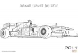 Coloriage formule 1 Red Bull Coloriage Voiture De formule 1 Red Bull Rb7