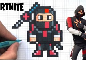 Coloriage fortnite Chevalier Noir Dessin Facile Ikonik Pixel Art fortnite