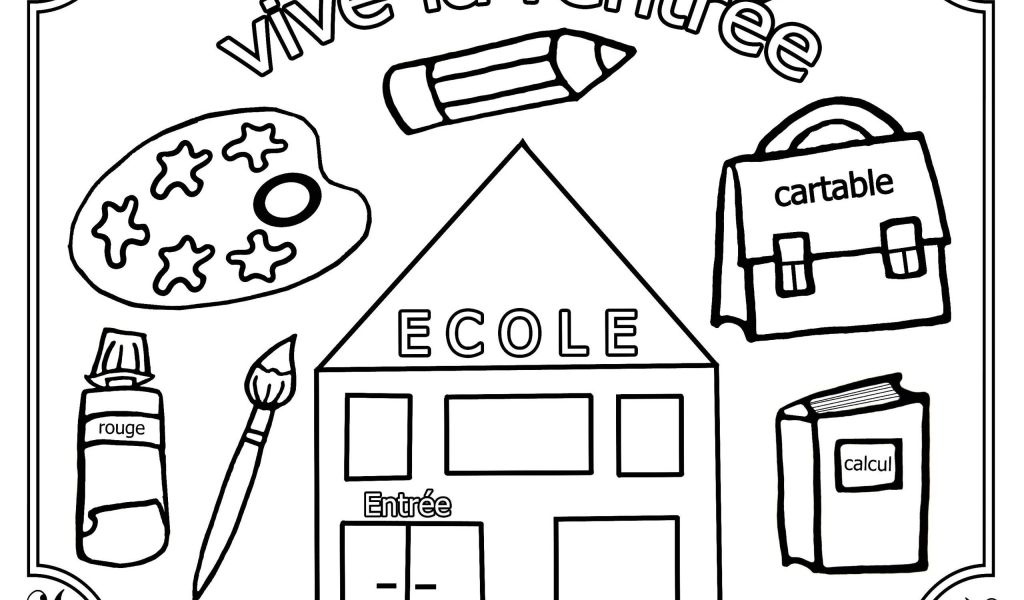Coloriage Fourniture Scolaire Maternelle Dessin Rentr e Maternelle 