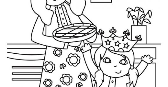 Coloriage Galette Des Rois Hugo L Escargot Image   Colorier De Maman Qui Tient La Galette Des Rois Le