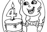 Coloriage Gateau 4 Ans A Colorier La Fillette Qui Va souffler La Bougie Pour Ses 4
