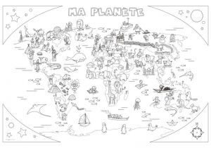 Coloriage Geant Monde Coloriage Géant L atlas