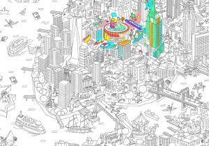 Coloriage Geant New York Omy Poster Geant De New York A Colorier
