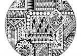 Coloriage Géométrique Adulte Mandala Blanc Sur Fond Noir