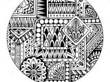 Coloriage Géométrique Adulte Mandala Blanc Sur Fond Noir