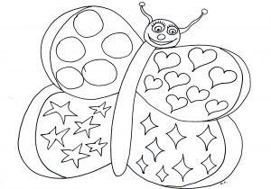Coloriage Gratuit Pour Bébé Papillon Coeurs Coloriage De Papillons Coloriages Pour