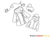 Coloriage Habits D Hiver Vêtements D Hiver Image à Colorier Illustration Mode