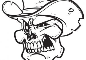 Coloriage Halloween Tete De Mort Tête De Mort Avec Un Chapeau De Cowboy à Colorier