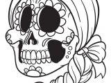 Coloriage Halloween Tete De Mort Tête De Mort En Sucre Mexicaine à Colorier