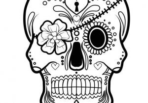 Coloriage Halloween Tete De Mort Une Tête De Mort En Sucre Mexicain à Colorier Avec son